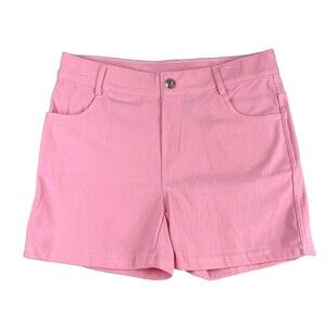 Coquette Pink Shorts Womens L Knit Stretch Y2K Soft Girl Casual Lounge Comfy